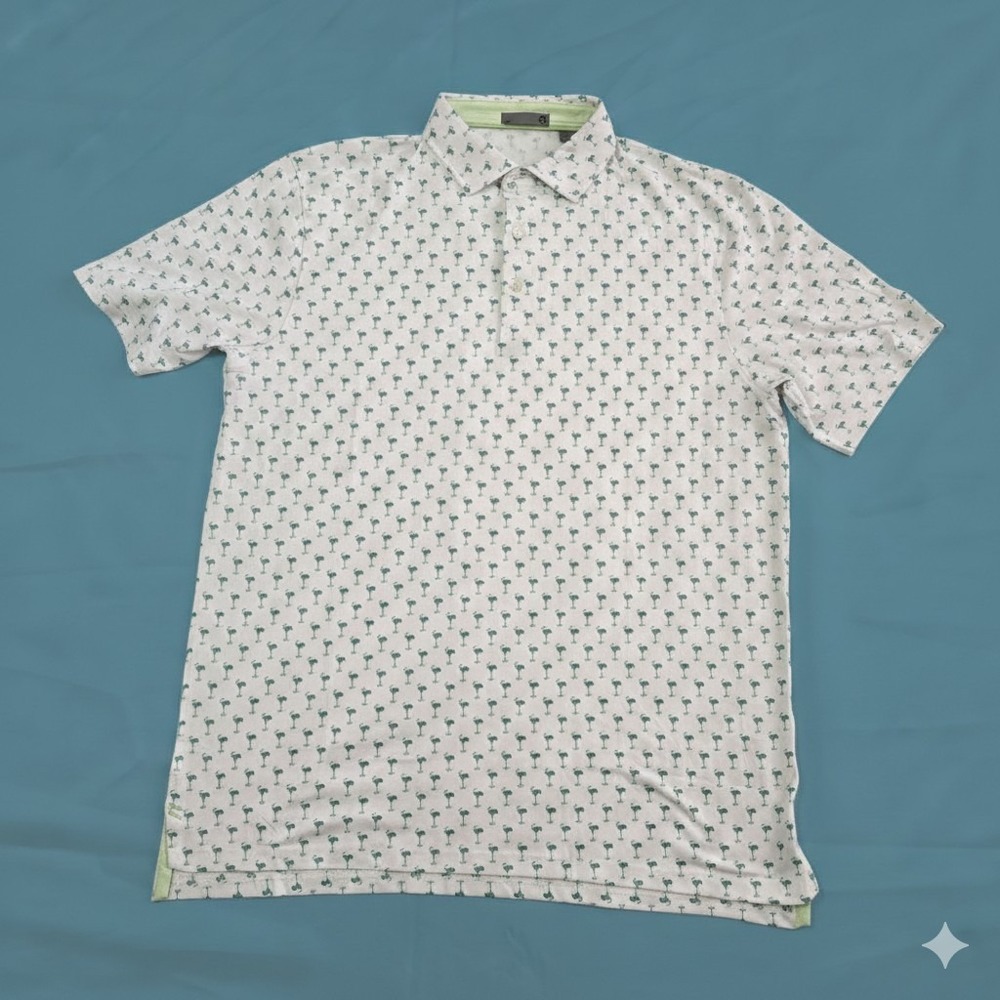 Tasc Cloud Performance MicroAir Golf Polo‎ Shirt Large All Over Print Margarita